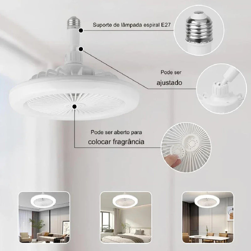 Lâmpada Led + Ventilador = 2 em 1 = Luminosidade e Refrescância