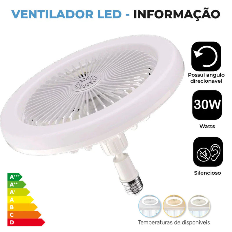 Lâmpada Led + Ventilador = 2 em 1 = Luminosidade e Refrescância